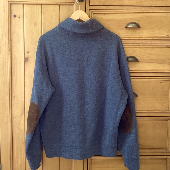 Polo Ralph Lauren - Shawl Sweater Burgundy Logo Elbow Patches Cotton Pullover XL - Picture 2 of 3